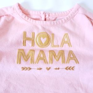 6-9M Onesie "Hola Mama" Rolled Sleeves Spanish